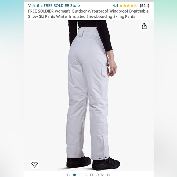 FREE SOLDIER Women's Waterproof Snow Winter Insulated Snowboarding Skiing Pants - Picture 5 of 12